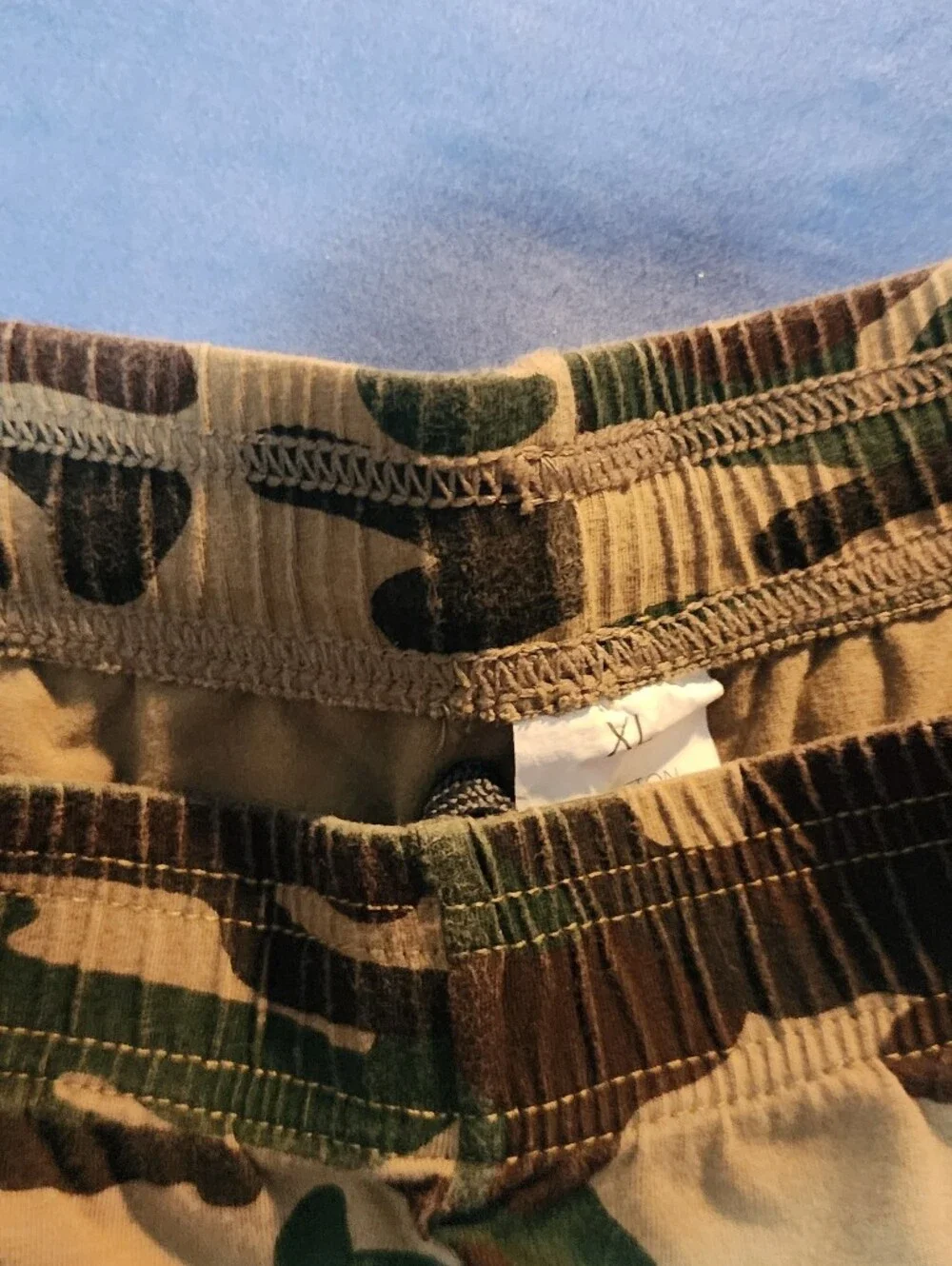 Camo Print Stretch Shorts - Green & Brown
